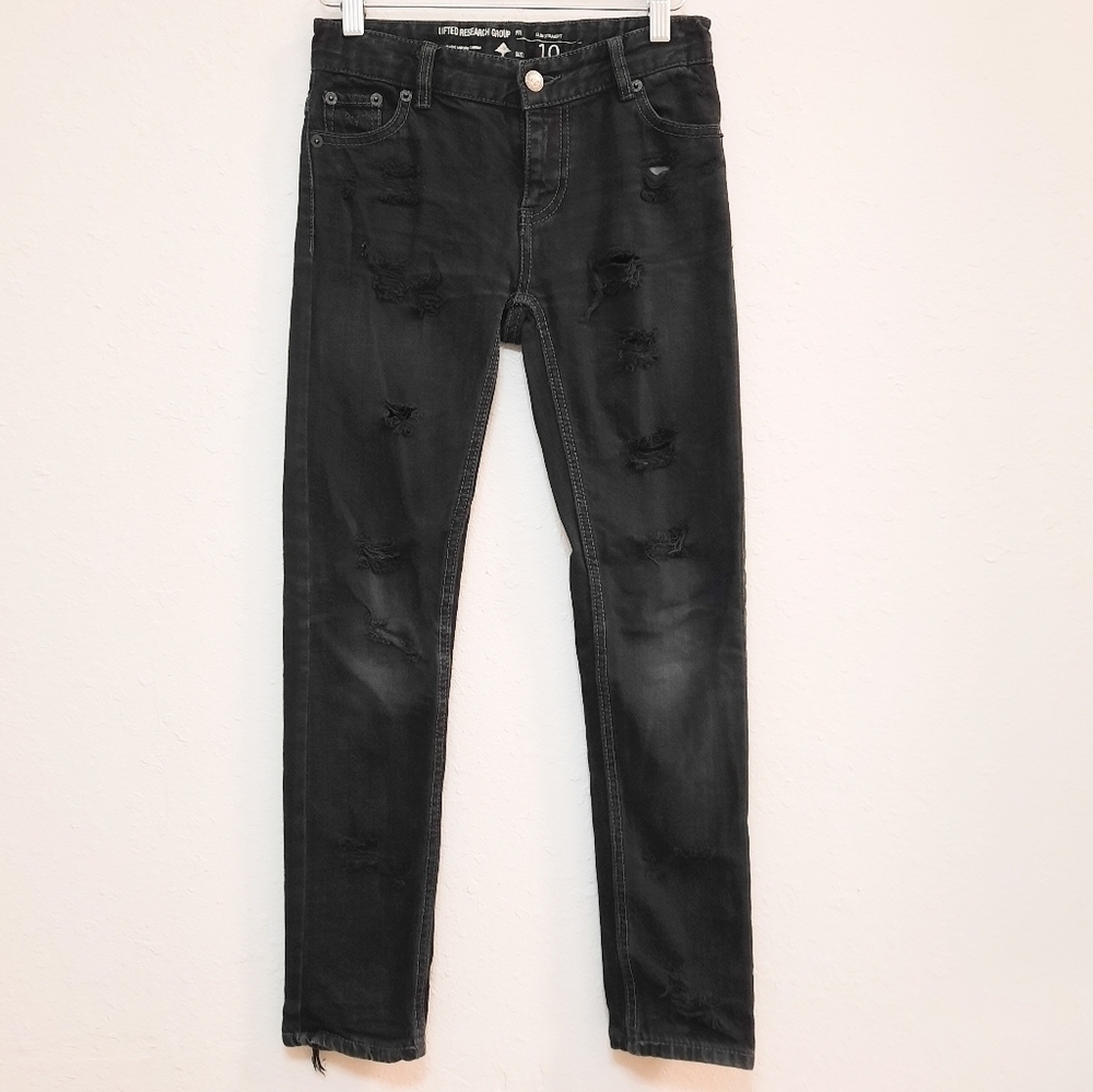 Lifted Research Group Black Distressed Ripped Jeans 10